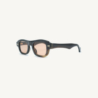 Lombia Manqoba sunglasses in striped horn, side view